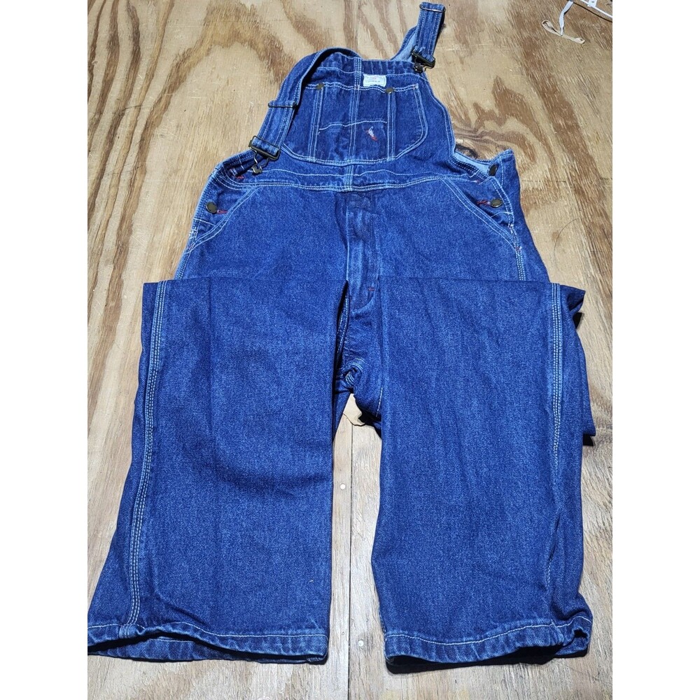 Hisea Overalls Bibs Coveralls Blue Cotton Denim Men 32 @H77
